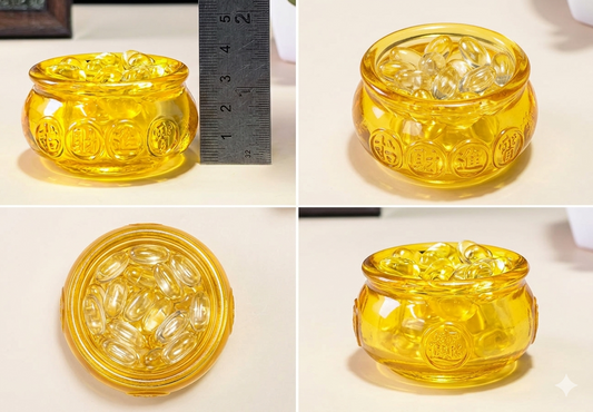Golden fengshui money ingot bowl