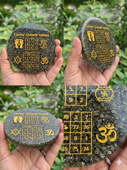 career growth yantra pyrite orgon plate.