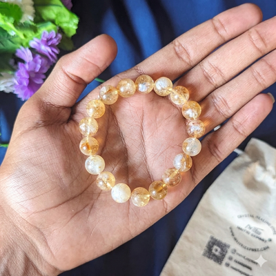 10mm round beads stretchable natural crystal bracelet.