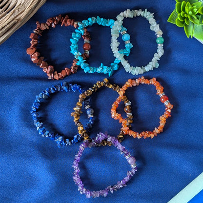 Chips Bracelet with center 8mm beads