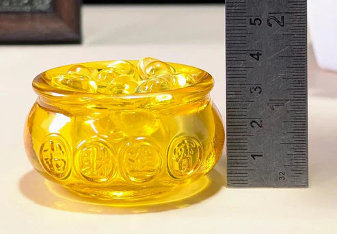 Golden fengshui money ingot bowl