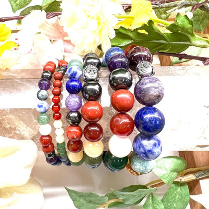 Seven Chakra Stones Bracelet (Grounding and Balance)